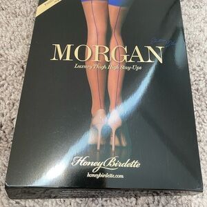 Honey Birdette Blue Morgan Luxury Thigh High Stay-Ups